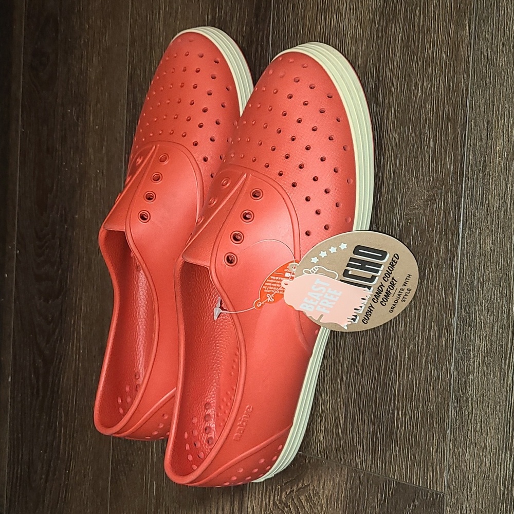 NWT Red Native Slip On Waterproof shoes
